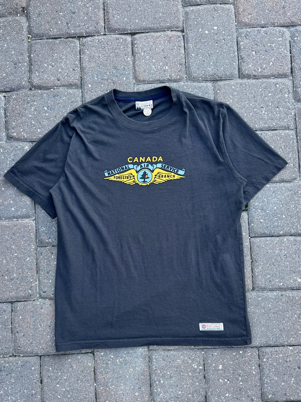 Vintage Red Canoe National Air Service CL-415 Aviation Graphic T-Shirt